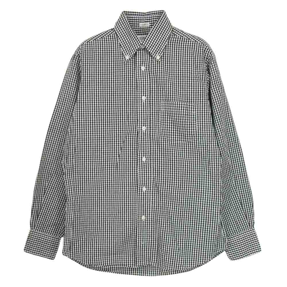 INDIVIDUALIZED SHIRTS インディビジュアライズドシャツ cotton BIG GINGHAM CHECK BLACK コットン ビック チェック 長袖 シャツ ブラック系 15ー32【美品】【中古】