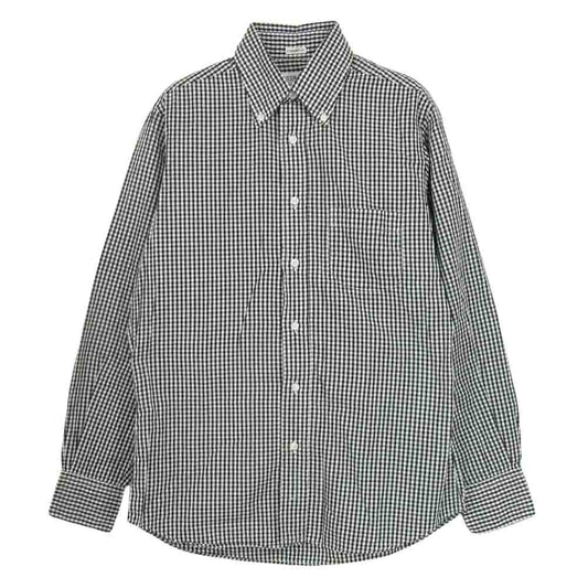 INDIVIDUALIZED SHIRTS インディビジュアライズドシャツ cotton BIG GINGHAM CHECK BLACK コットン ビック チェック 長袖 シャツ ブラック系 15ー32【美品】【中古】