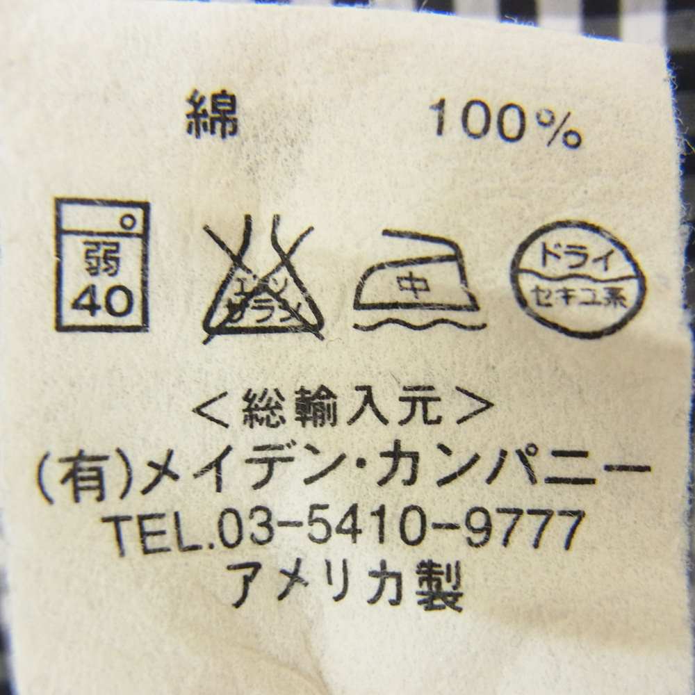 INDIVIDUALIZED SHIRTS インディビジュアライズドシャツ cotton BIG GINGHAM CHECK BLACK コットン ビック チェック 長袖 シャツ ブラック系 15ー32【美品】【中古】