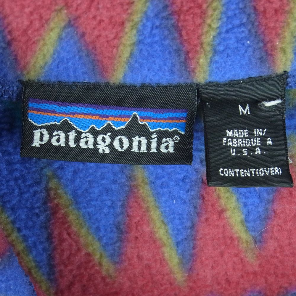 patagonia パタゴニア 96AW 25225 90s FLEECE PULLOVER CINCHILLA JACKET フリース プルオーバー シンチラ ジャケット マルチカラー系 M【中古】
