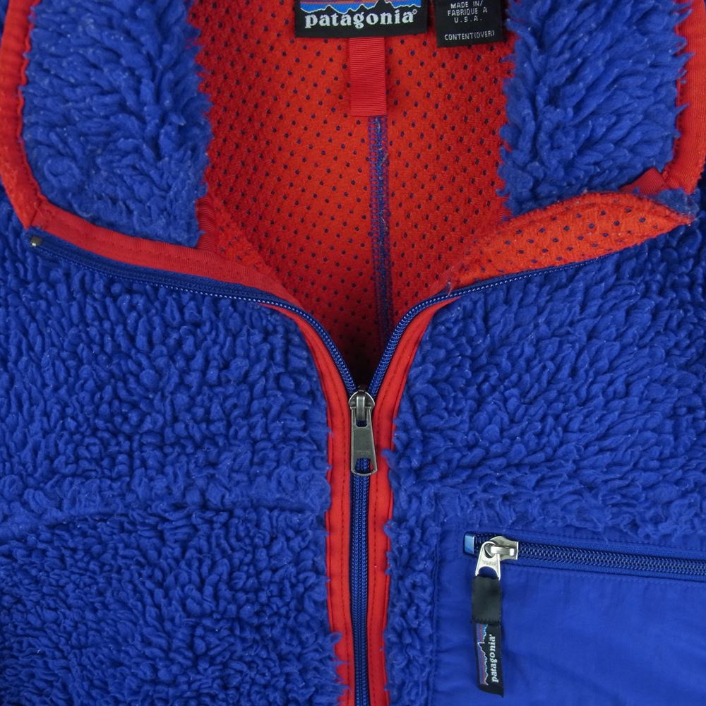 patagonia パタゴニア 00AW 23024 00s CLASSIC RETRO CARDIGAN クラシック レトロ カーディガン フリース ジャケット ブルー系 レッド系 M【中古】