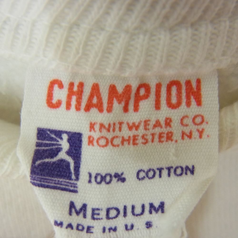 Champion チャンピオン ランタグ 60s 染み込み プリント スウェット  ホワイト系 M【中古】