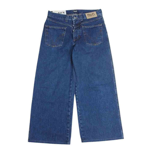 DOLCE&GABBANA ドルチェアンドガッバーナ D＆G イタリア製 BACK バック ボタンフライ デニム パンツ インディゴブルー系【極上美品】【中古】