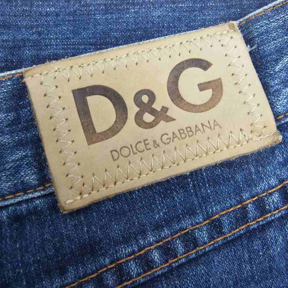 DOLCE&GABBANA ドルチェアンドガッバーナ D＆G イタリア製 BACK バック ボタンフライ デニム パンツ インディゴブルー系【極上美品】【中古】