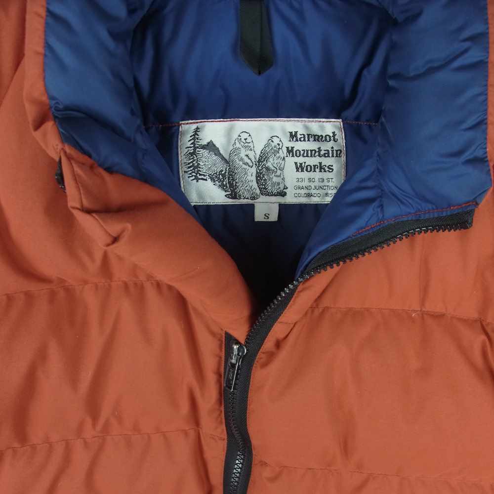 MARMOT マーモット 70s ラッコタグ ヴィンテージ ダウン ジャケット フード欠品 オレンジ系 S【中古】