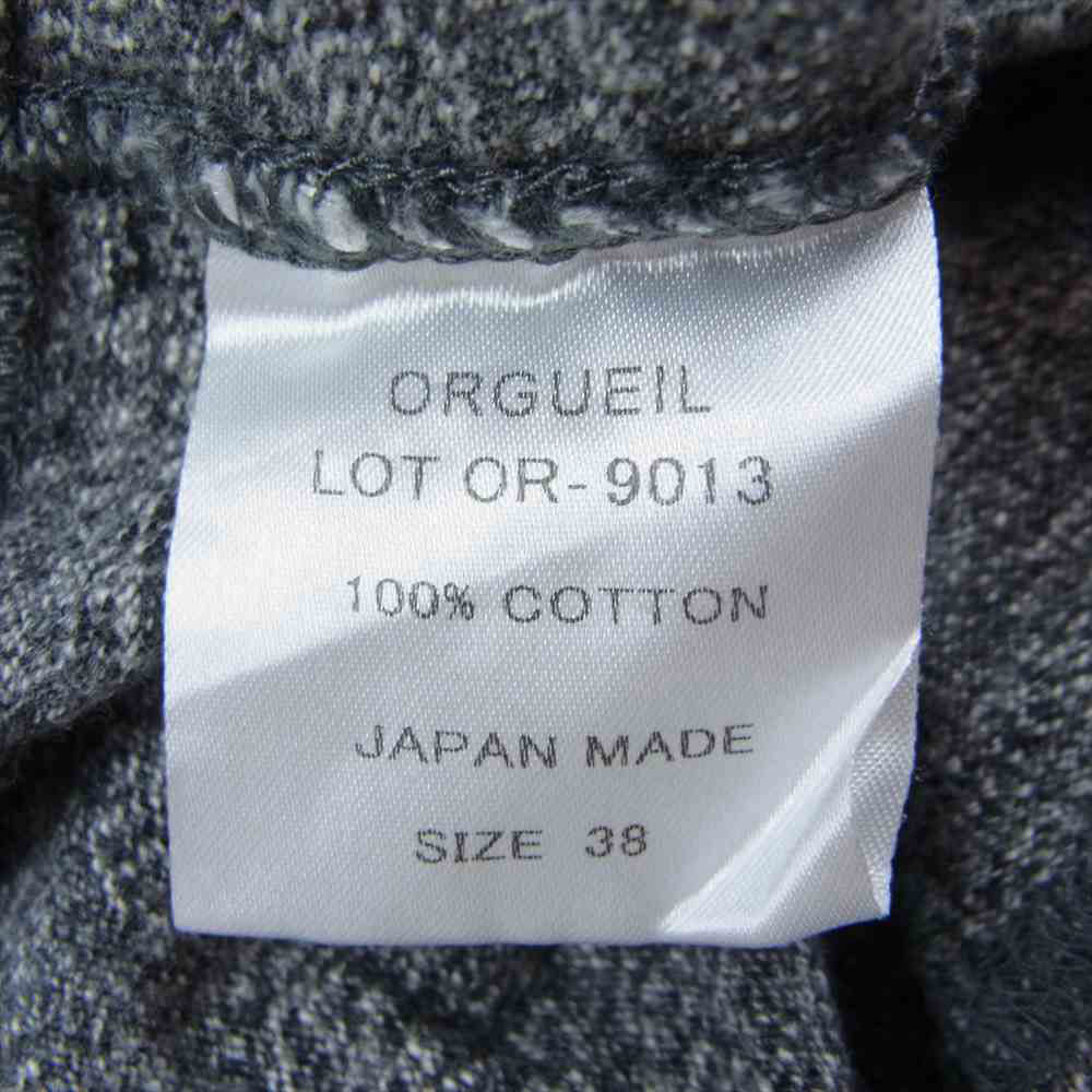 ORGUEIL オルゲイユ OR-9031 Ｇrey グレイ ヘンリーネックＴシャツ  グレー系 38【美品】【中古】
