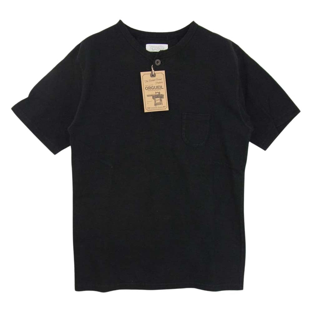 ORGUEIL オルゲイユ OR-9031 BLACK ブラック ヘンリーネックＴシャツ ブラック系 38【美品】【中古】