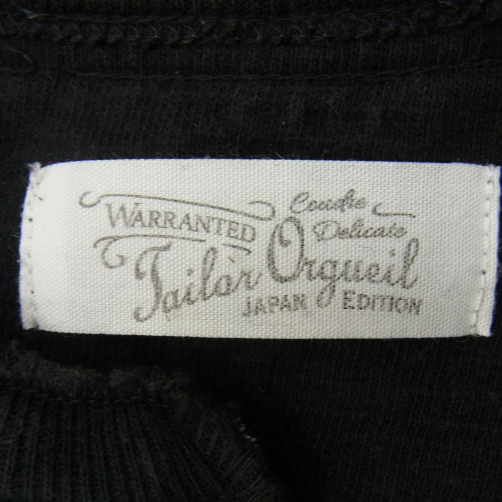 ORGUEIL オルゲイユ OR-9031 BLACK ブラック ヘンリーネックＴシャツ ブラック系 38【美品】【中古】