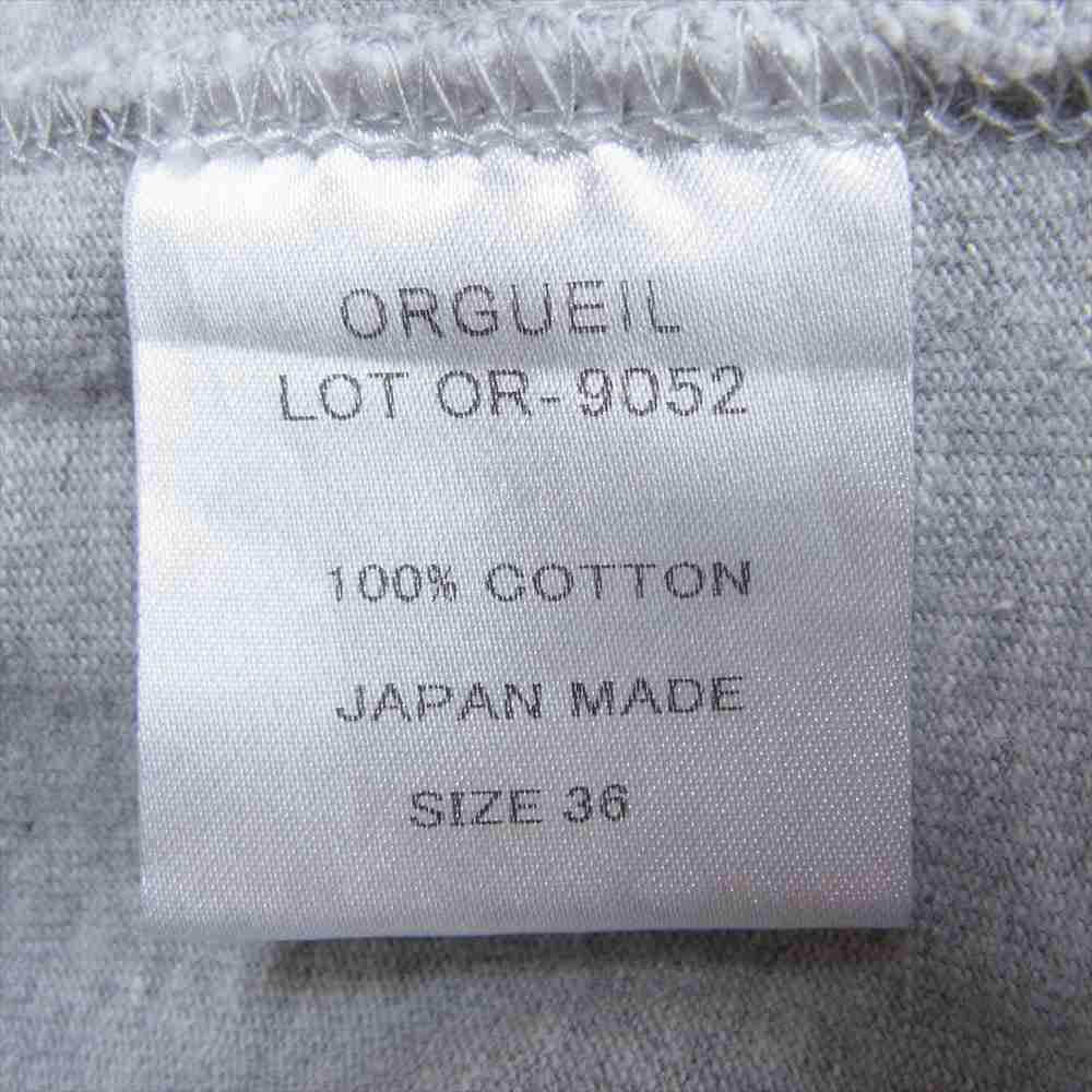 ORGUEIL オルゲイユ OR-9052B Printed T-Shirt Grey プリント Ｔシャツ グレー グレー系 36【美品】【中古】