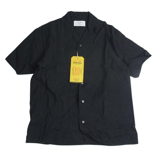 ORGUEIL オルゲイユ OR-5076B Open Collar Shirt オープンカラー ブラック ブラック系 38【美品】【中古】