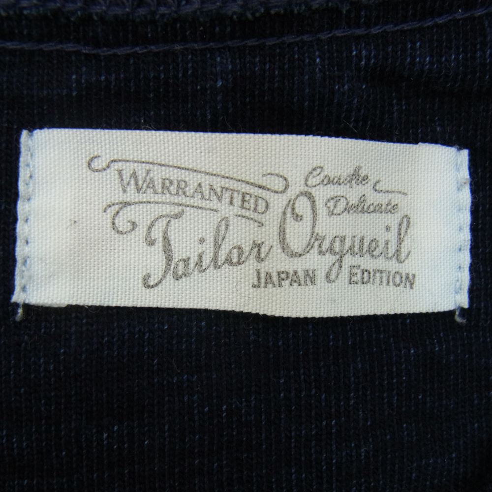 ORGUEIL オルゲイユ OR-9013 INDIGO インディゴ ヘンリーネックＴシャツ インディゴブルー系 38【美品】【中古】