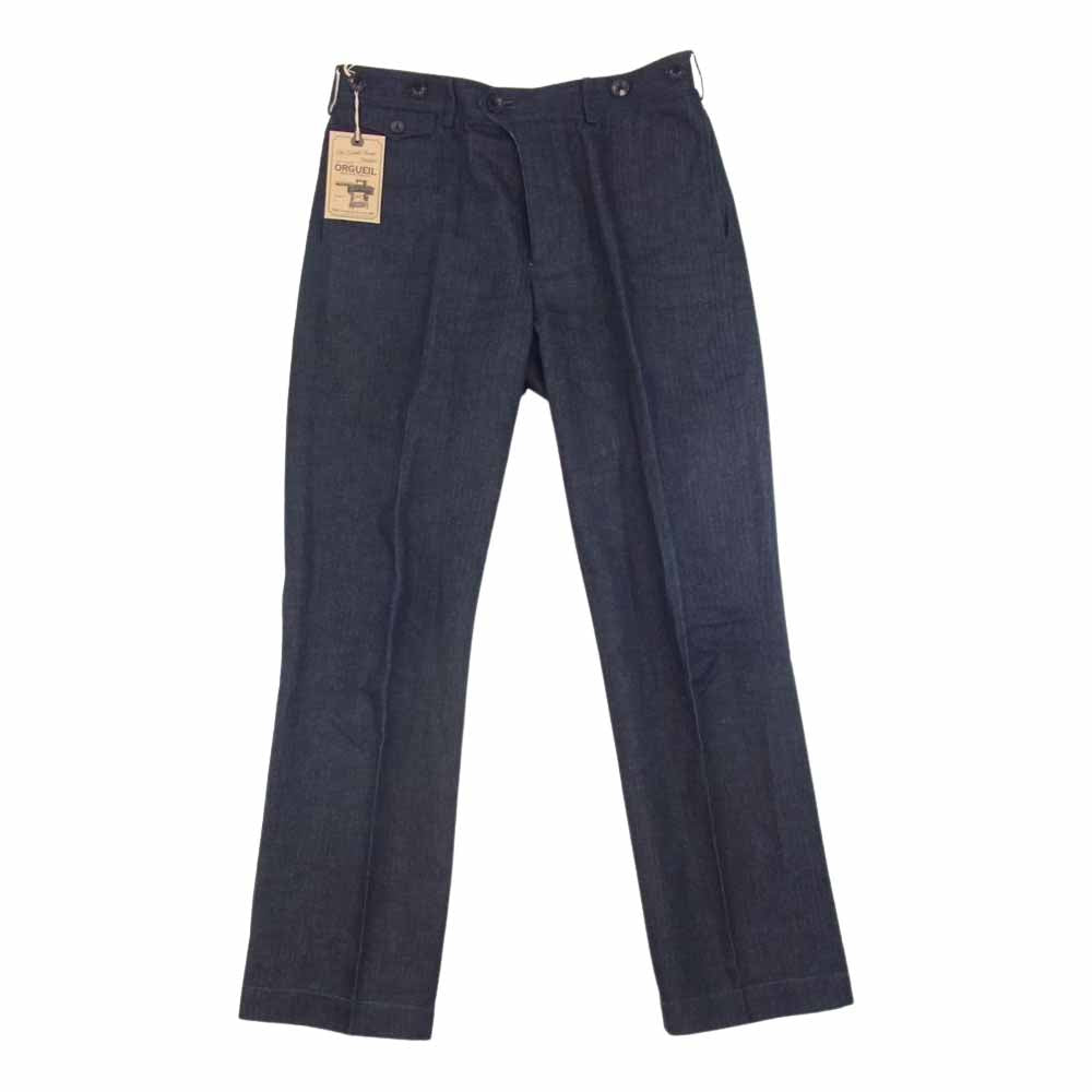 ORGUEIL オルゲイユ OR-1045B Indigo Herringbone Trousers インディゴ ヘリンボーン トラウザー パンツ インディゴブルー系 32【美品】【中古】
