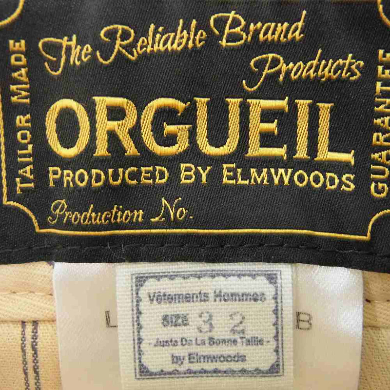ORGUEIL オルゲイユ OR-1045B Indigo Herringbone Trousers インディゴ ヘリンボーン トラウザー パンツ インディゴブルー系 32【美品】【中古】