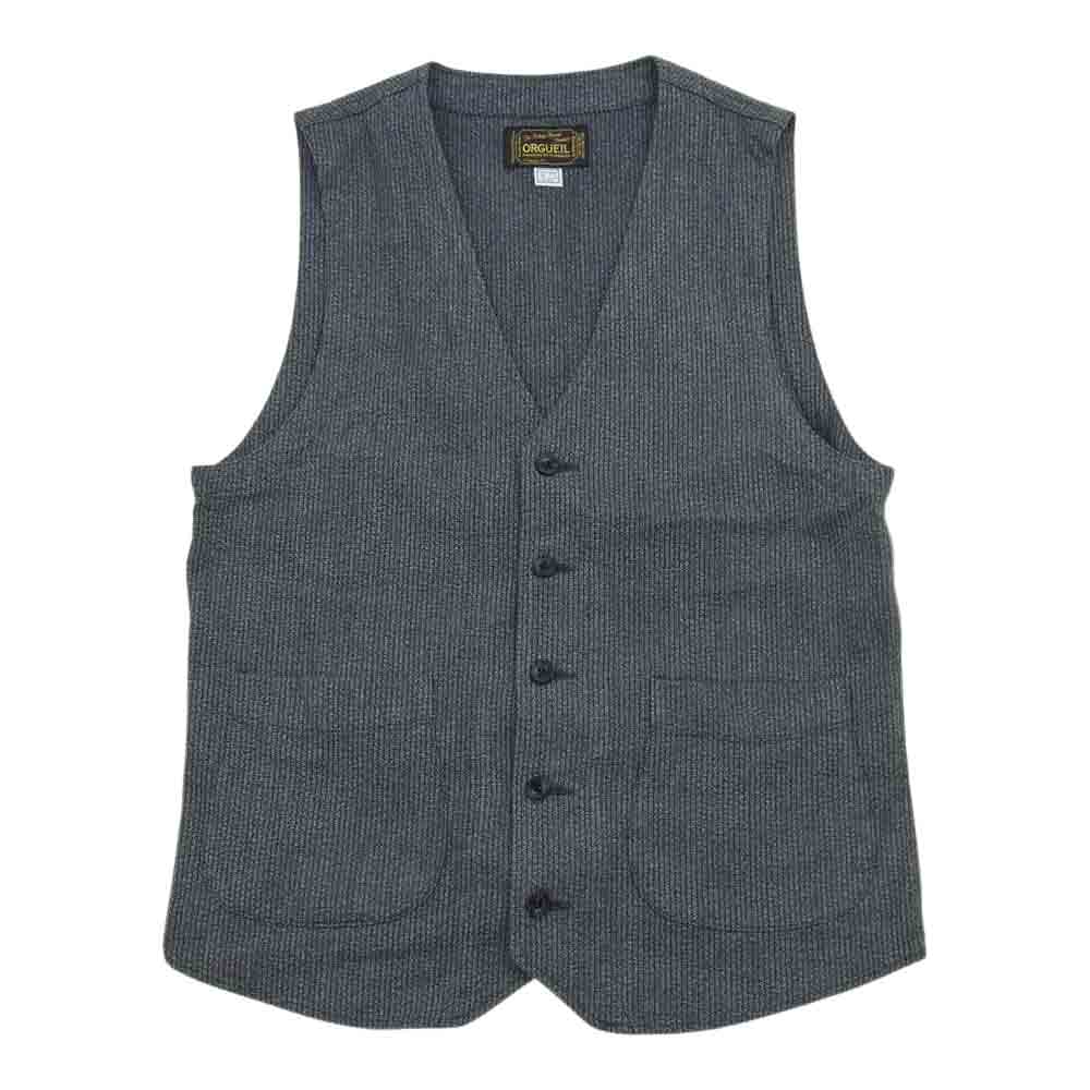 ORGUEIL オルゲイユ OR-4083/OR-1030L/OR-4097 SACK JACKET Workers Trousers GILET サック トラウザー ジレ セットアップ グレー系 ジャケット38・ベスト40・パンツ30【美品】【中古】