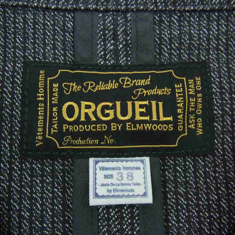 ORGUEIL オルゲイユ OR-4083/OR-1030L/OR-4097 SACK JACKET Workers Trousers GILET サック トラウザー ジレ セットアップ グレー系 ジャケット38・ベスト40・パンツ30【美品】【中古】