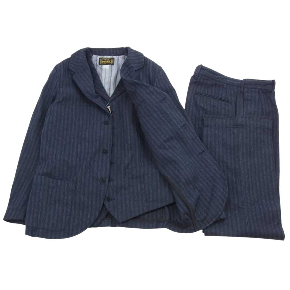 ORGUEIL オルゲイユ OR-4161/OR-1053B/OR-4099 French Stripe Jacket トラウザー ジレ セットアップ ダークネイビー系 38【美品】【中古】