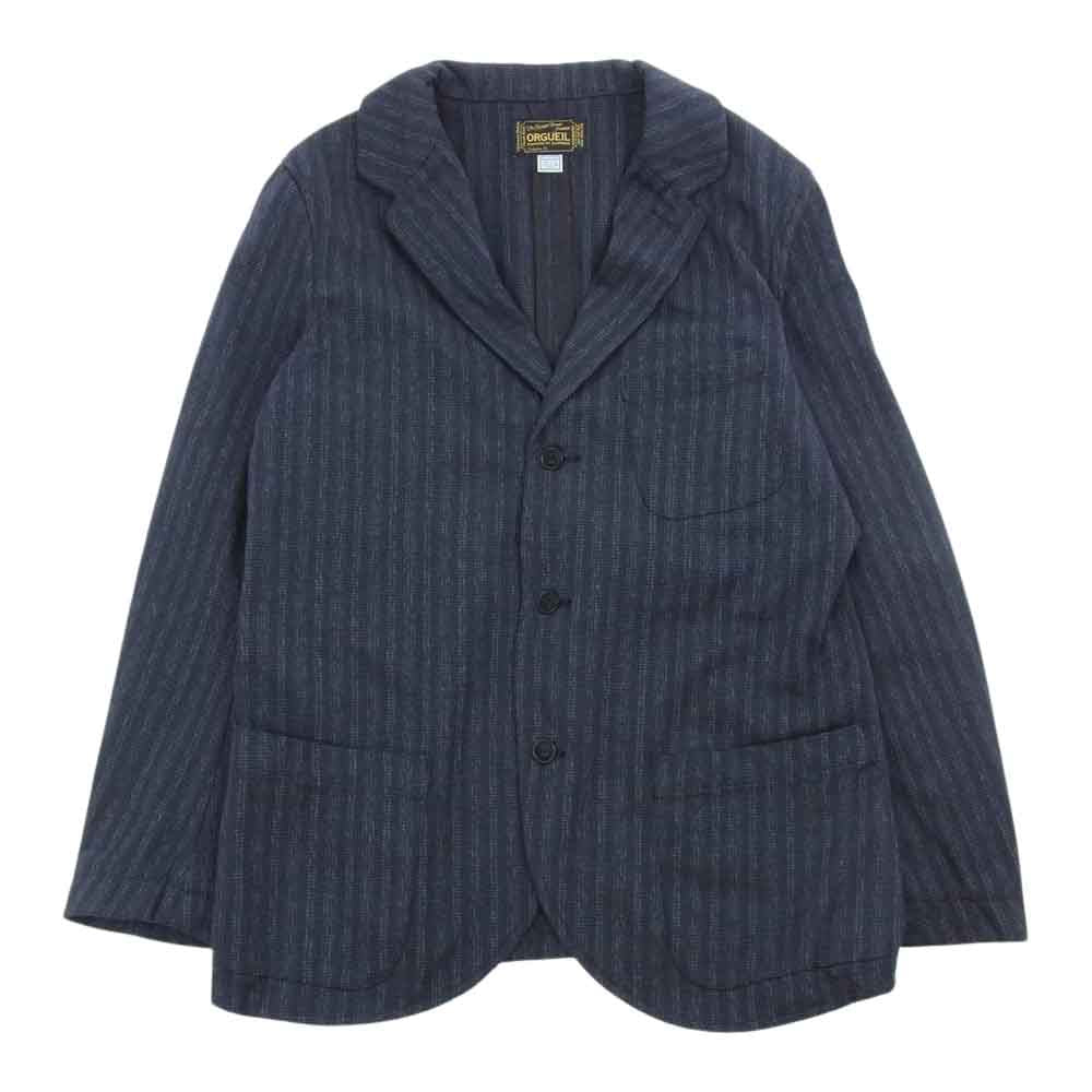 ORGUEIL オルゲイユ OR-4161/OR-1053B/OR-4099 French Stripe Jacket トラウザー ジレ セットアップ ダークネイビー系 38【美品】【中古】