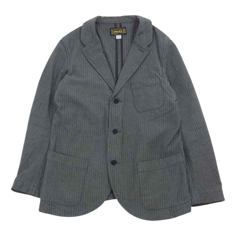 ORGUEIL オルゲイユ OR-4185/OR-4184/OR-1069 Classic Herringbone Jacket Trousers GILET クラッシックヘリンボーン トラウザー ジレ　セットアップ グレー系 38【美品】【中古】