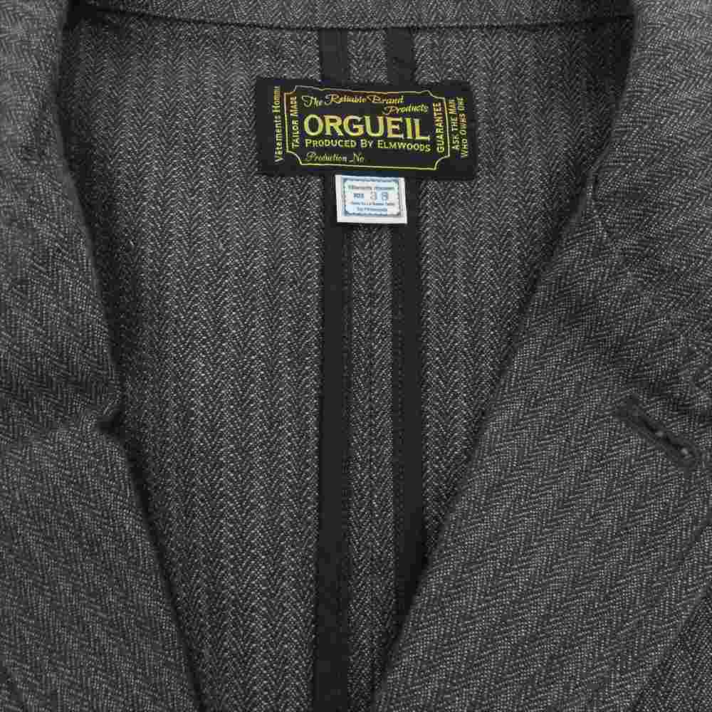 ORGUEIL オルゲイユ OR-4185/OR-4184/OR-1069 Classic Herringbone Jacket Trousers GILET クラッシックヘリンボーン トラウザー ジレ　セットアップ グレー系 38【美品】【中古】