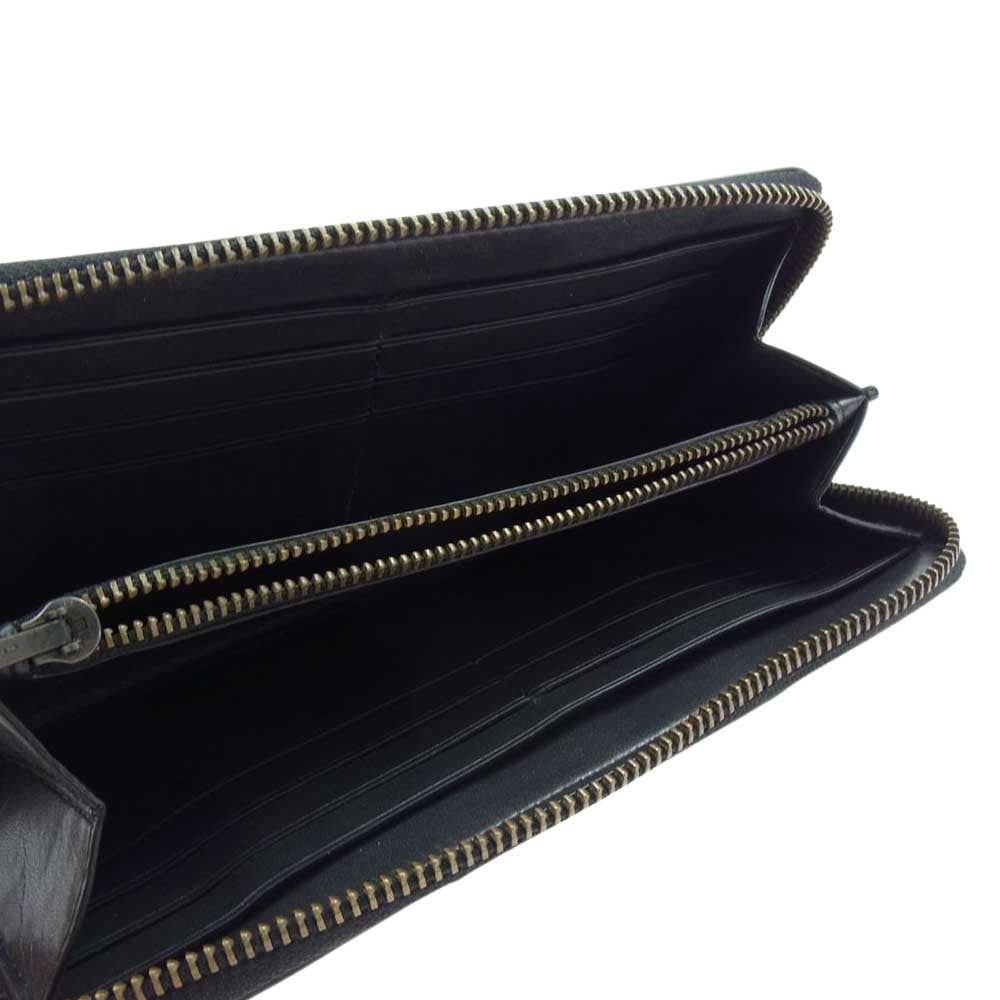 COACH コーチ ラウンド ジップ ロング ウォレット ブラック系 ネイビー系【中古】