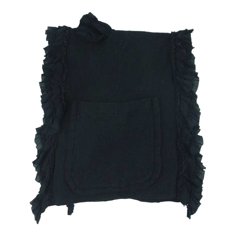 tricot COMME des GARCONS トリココムデギャルソン TP-K406 ポケット付き フリル ストール マフラー 日本製 ブラック系【中古】