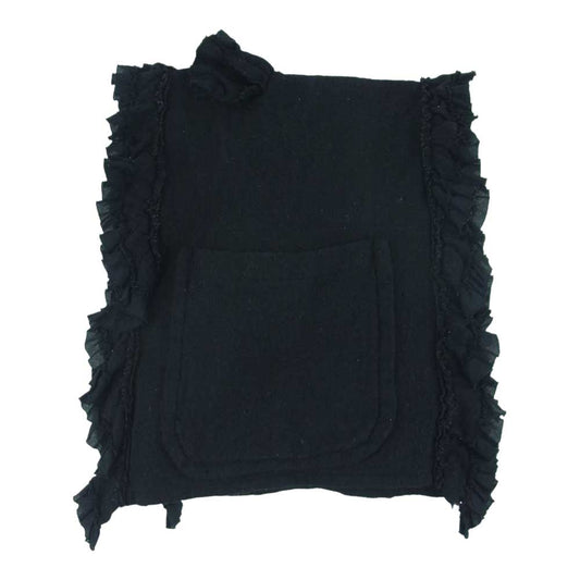 tricot COMME des GARCONS トリココムデギャルソン TP-K406 ポケット付き フリル ストール マフラー 日本製 ブラック系【中古】
