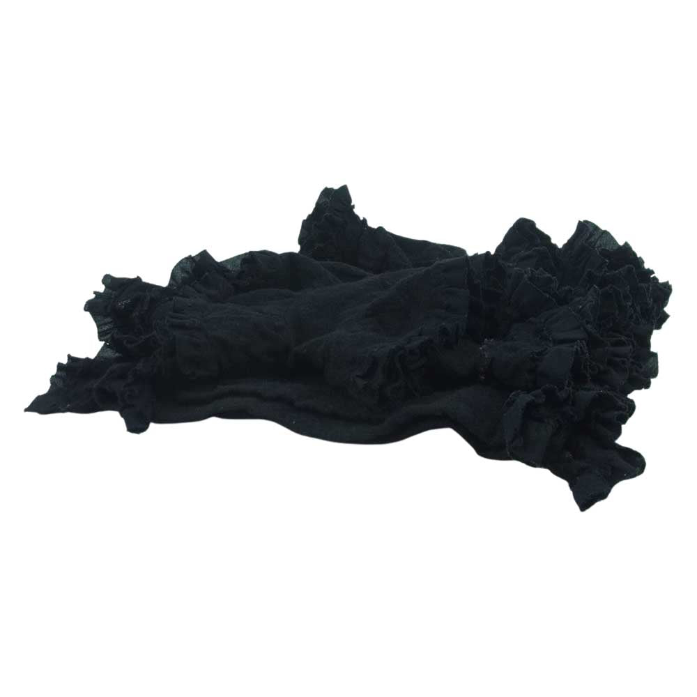 tricot COMME des GARCONS トリココムデギャルソン TP-K406 ポケット付き フリル ストール マフラー 日本製 ブラック系【中古】