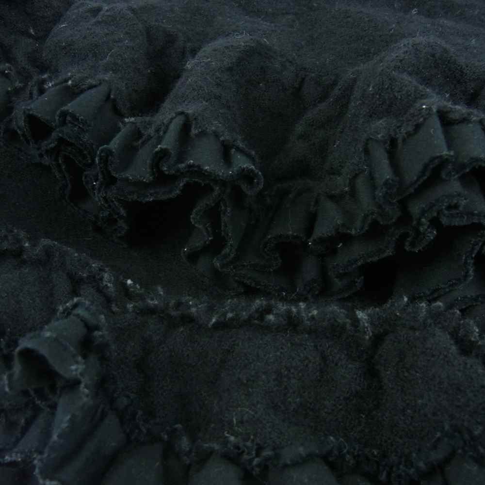 tricot COMME des GARCONS トリココムデギャルソン TP-K406 ポケット付き フリル ストール マフラー 日本製 ブラック系【中古】