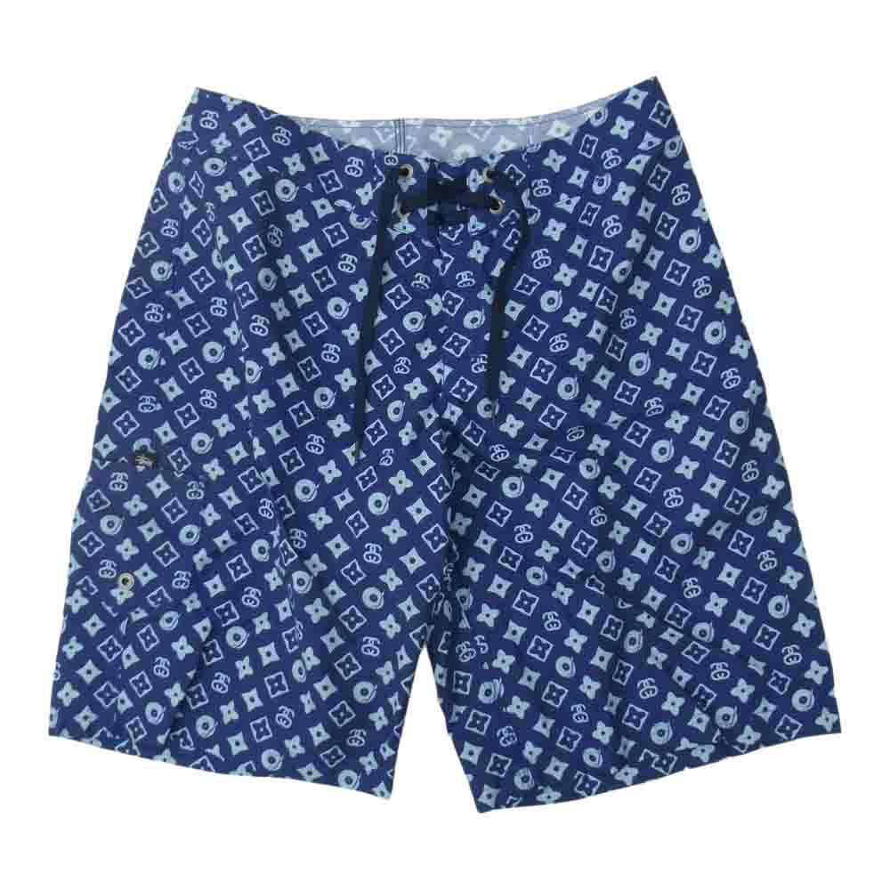 STUSSY ステューシー ステューシー モノグラム ショーツ ブルー系 32【中古】