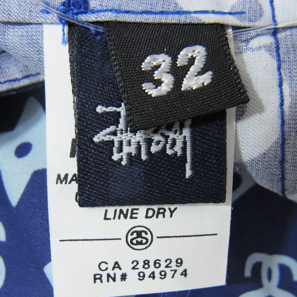 STUSSY ステューシー ステューシー モノグラム ショーツ ブルー系 32【中古】