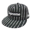 Supreme シュプリーム 19SS Text Stripe New Era テキスト ストライプ ニューエラ ベースボール キャップ ブラック系 7 3/8【中古】