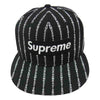Supreme シュプリーム 19SS Text Stripe New Era テキスト ストライプ ニューエラ ベースボール キャップ ブラック系 7 3/8【中古】