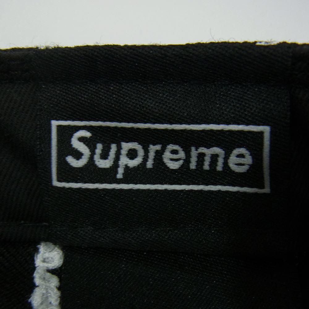 Supreme シュプリーム 19SS Text Stripe New Era テキスト ストライプ ニューエラ ベースボール キャップ ブラック系 7 3/8【中古】