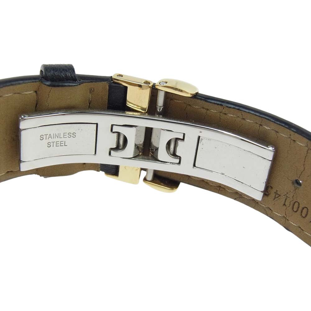 TISSOT ティソ スイス時計 Z181 SS バナナウォッチ レクタンギュラー クォーツ ウォッチ 腕時計 ブラック系 ゴールド系【美品】【中古】