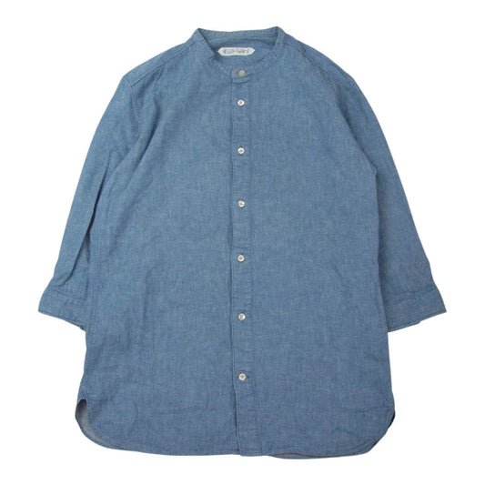 ORGUEIL オルゲイユ OR-5073B Linen Shirt リネン 七分袖 シャツ インディゴブルー系 36【中古】