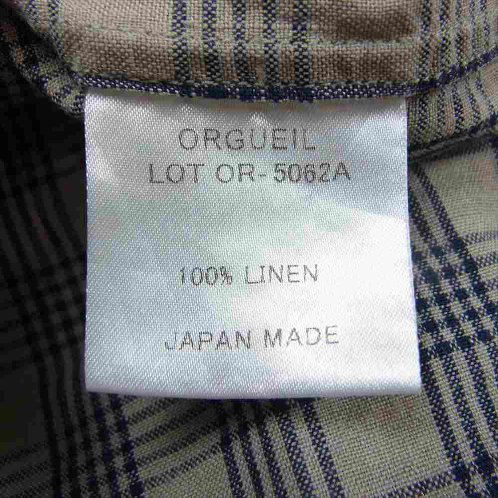 ORGUEIL オルゲイユ OR-5062A One Piece Collar Shirt ワン ピース カラー 半袖 シャツ ベージュ系 38【中古】