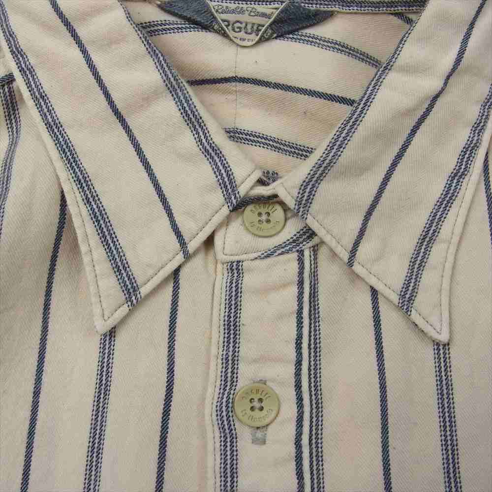 ORGUEIL オルゲイユ OR-5055B Stripe Work Shirt ストライプ ワーク 長袖 シャツ ベージュ ベージュ系【中古】