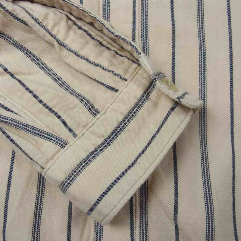 ORGUEIL オルゲイユ OR-5055B Stripe Work Shirt ストライプ ワーク 長袖 シャツ ベージュ ベージュ系【中古】