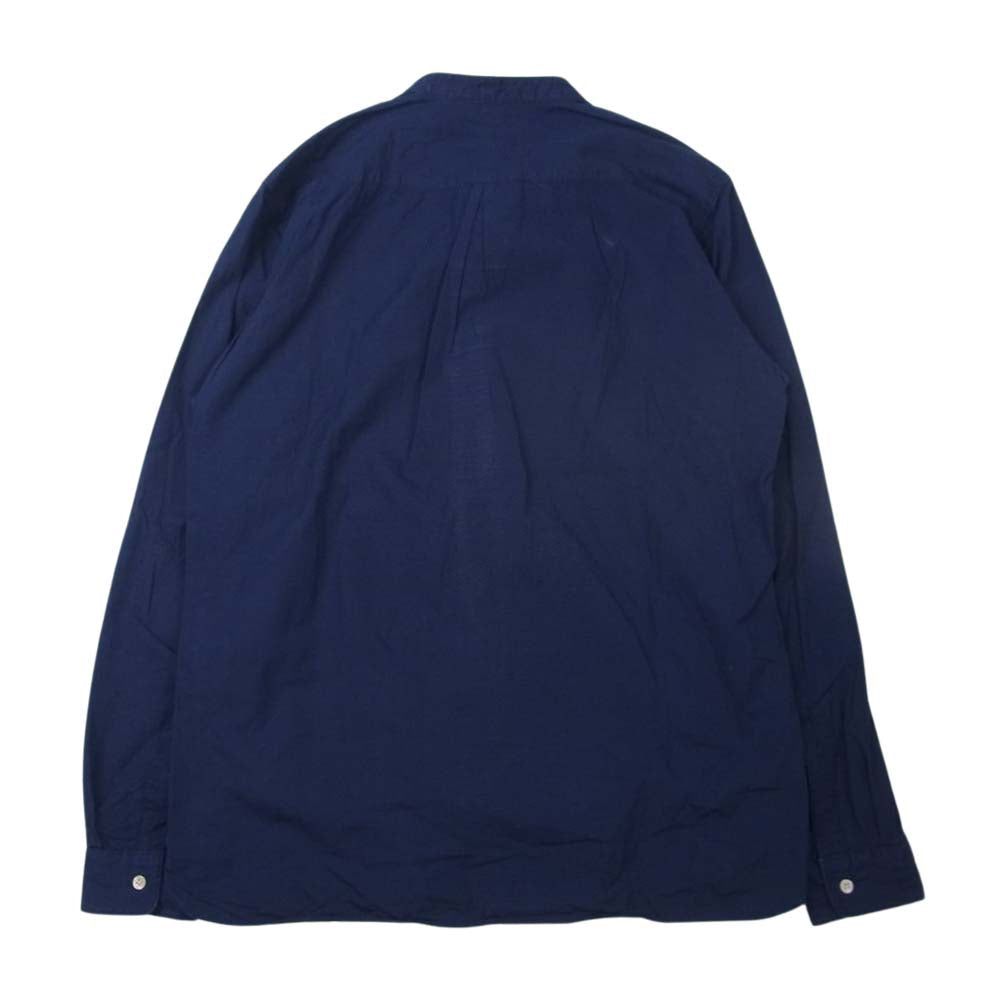 ORGUEIL オルゲイユ OR-5043A Band Collar Shirt バンド カラー 長袖 シャツ ネイビー系 38【中古】