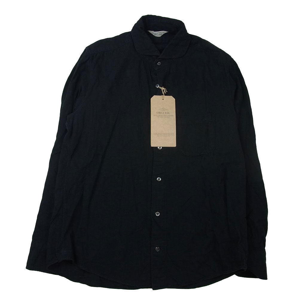 ORGUEIL オルゲイユ OR-5071C Windsor Collar Shirt ウィンザー カラー 長袖 シャツ ブラック系 38【中古】