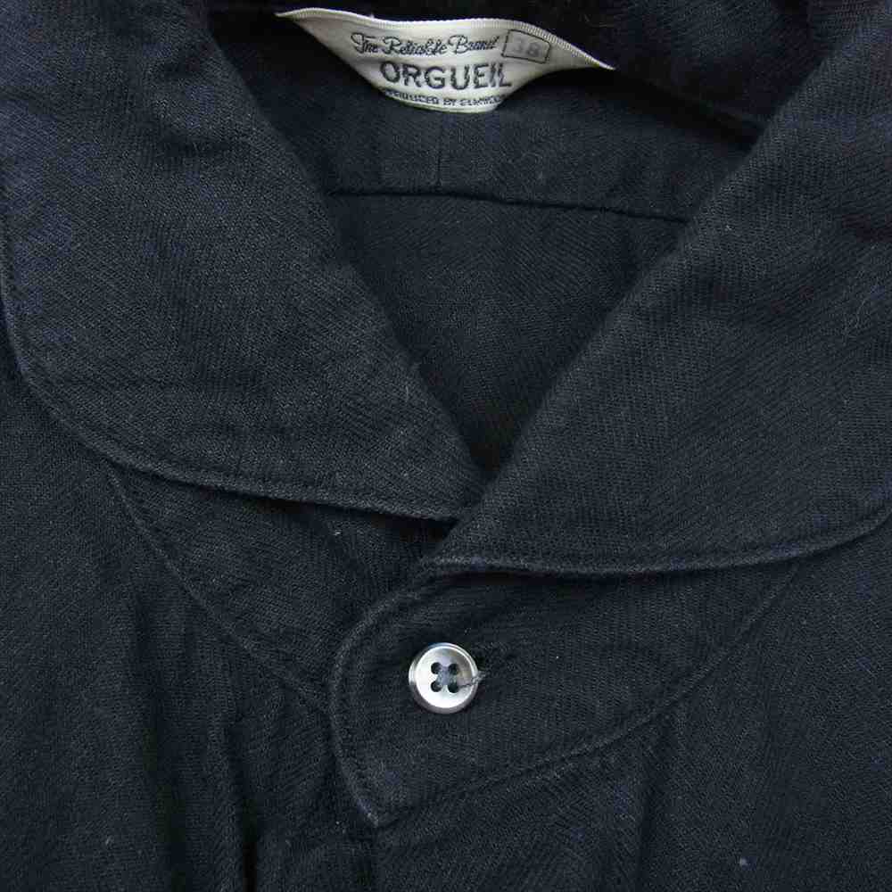 ORGUEIL オルゲイユ OR-5071C Windsor Collar Shirt ウィンザー カラー 長袖 シャツ ブラック系 38【中古】