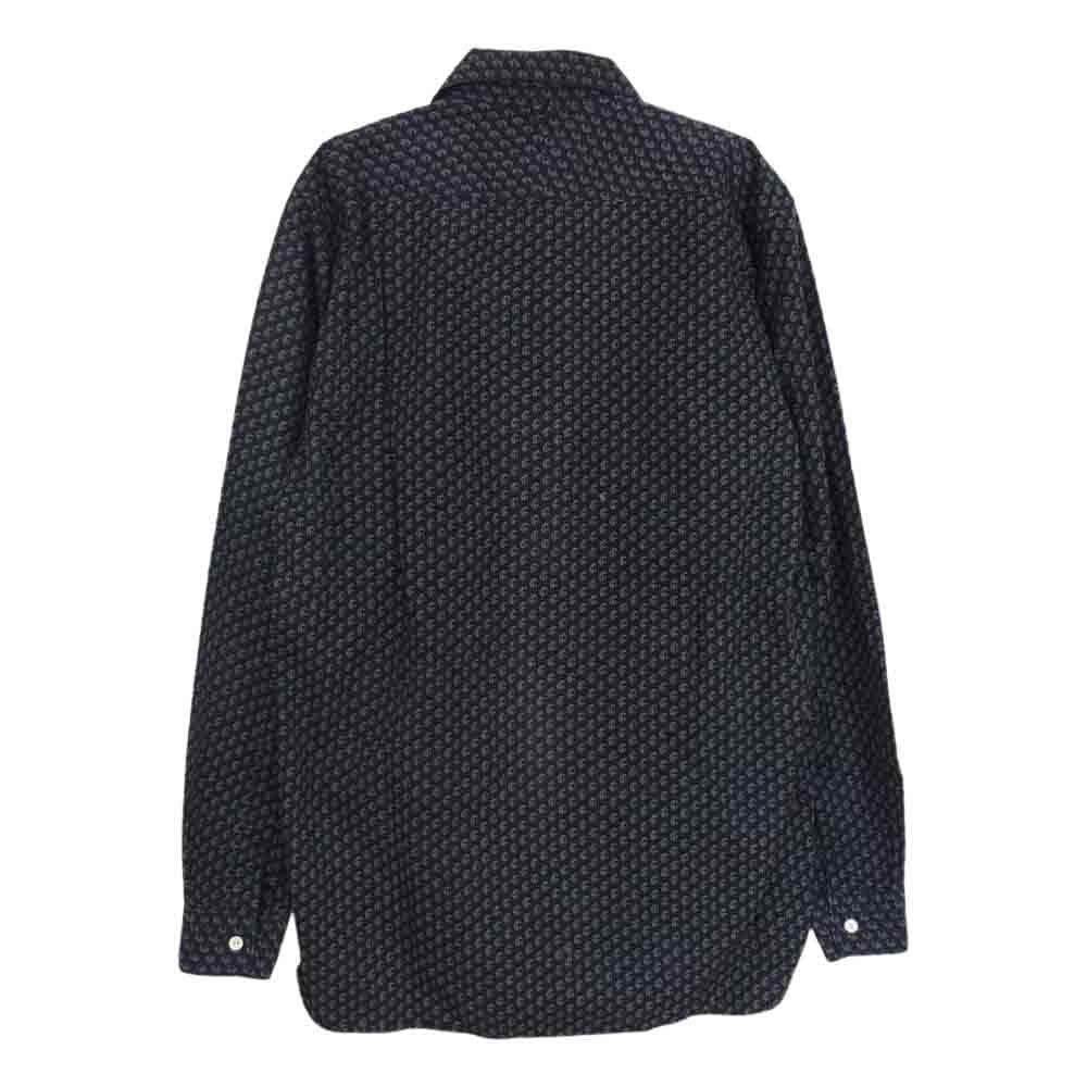 ORGUEIL オルゲイユ OR-5049 Fine Pattern Shirts ファイン パターン 長袖 シャツ ネイビー系 36【美品】【中古】