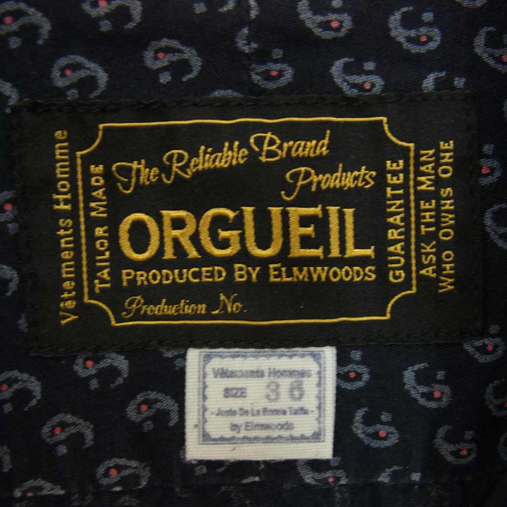 ORGUEIL オルゲイユ OR-5049 Fine Pattern Shirts ファイン パターン 長袖 シャツ ネイビー系 36【美品】【中古】