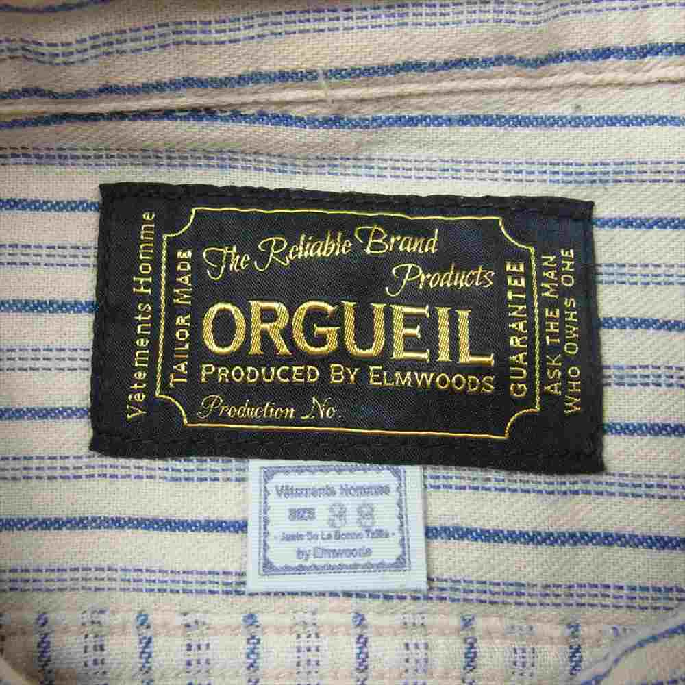 ORGUEIL オルゲイユ OR-5007E Shawl Collar Shirt ショール カラー 長袖 シャツ インディゴブルー系 ナチュラル系 38【中古】