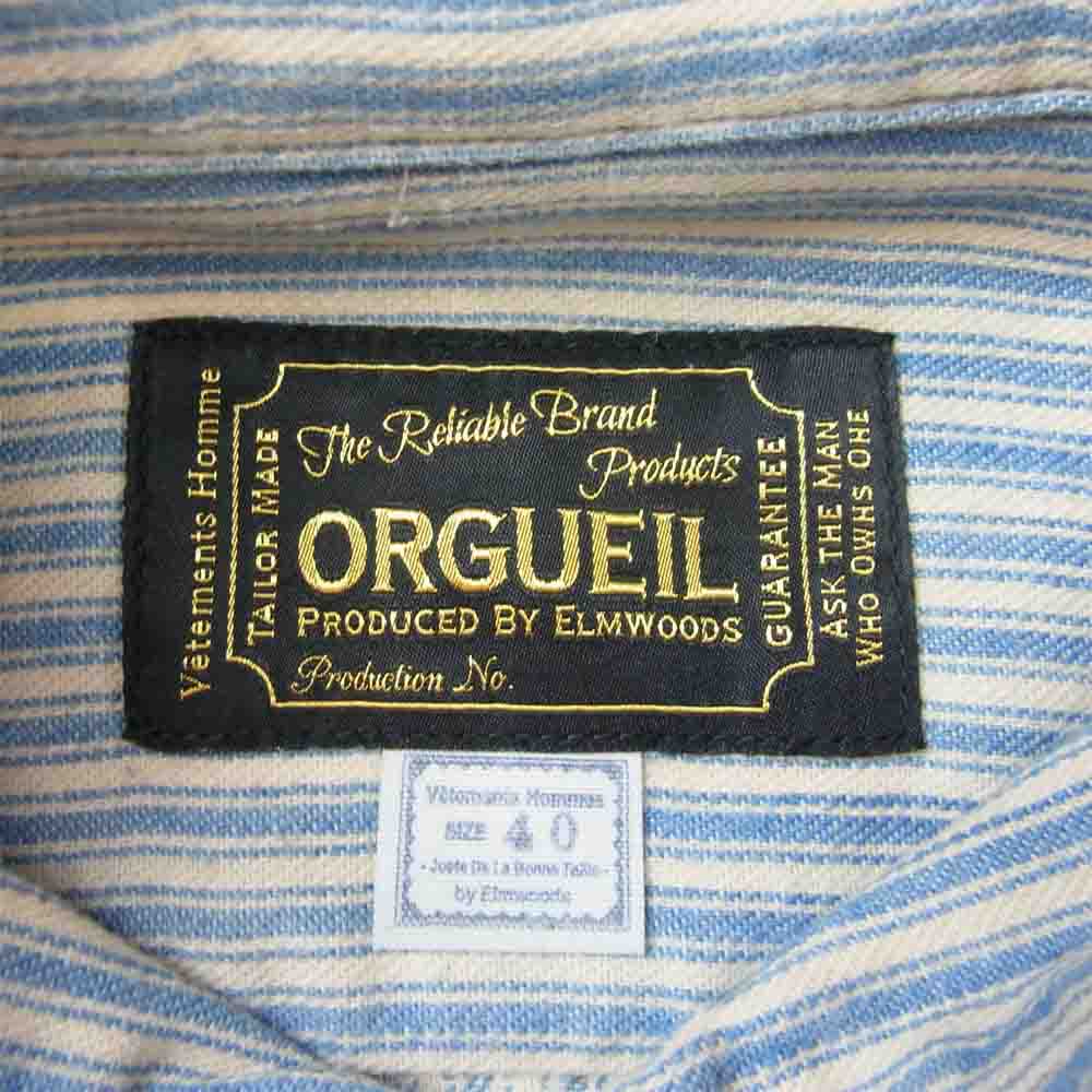 ORGUEIL オルゲイユ OR-5002B Windsor Collar Shirt ウィンザー カラー 長袖 シャツ ブルー系 40【美品】【中古】