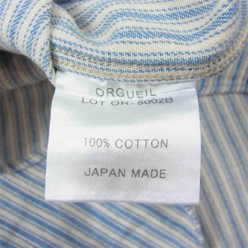 ORGUEIL オルゲイユ OR-5002B Windsor Collar Shirt ウィンザー カラー 長袖 シャツ ブルー系 40【美品】【中古】