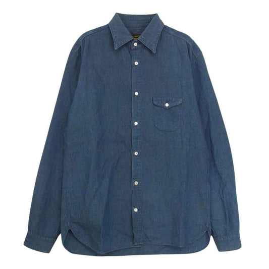 ORGUEIL オルゲイユ OR-5001C Classic Chambray Shirts クラシック シャンブレー 長袖 シャツ ブルー系 38【美品】【中古】