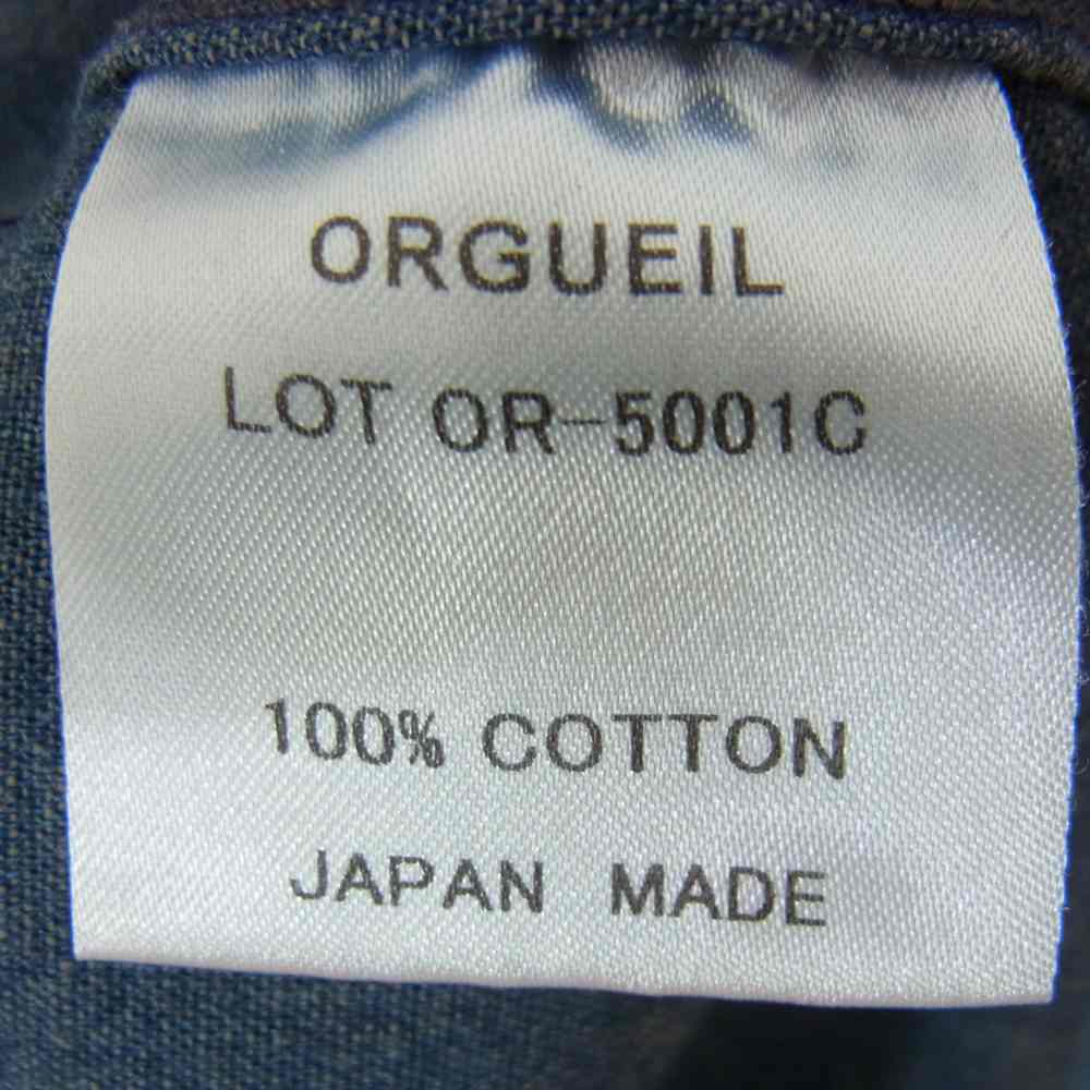 ORGUEIL オルゲイユ OR-5001C Classic Chambray Shirts クラシック シャンブレー 長袖 シャツ ブルー系 38【美品】【中古】