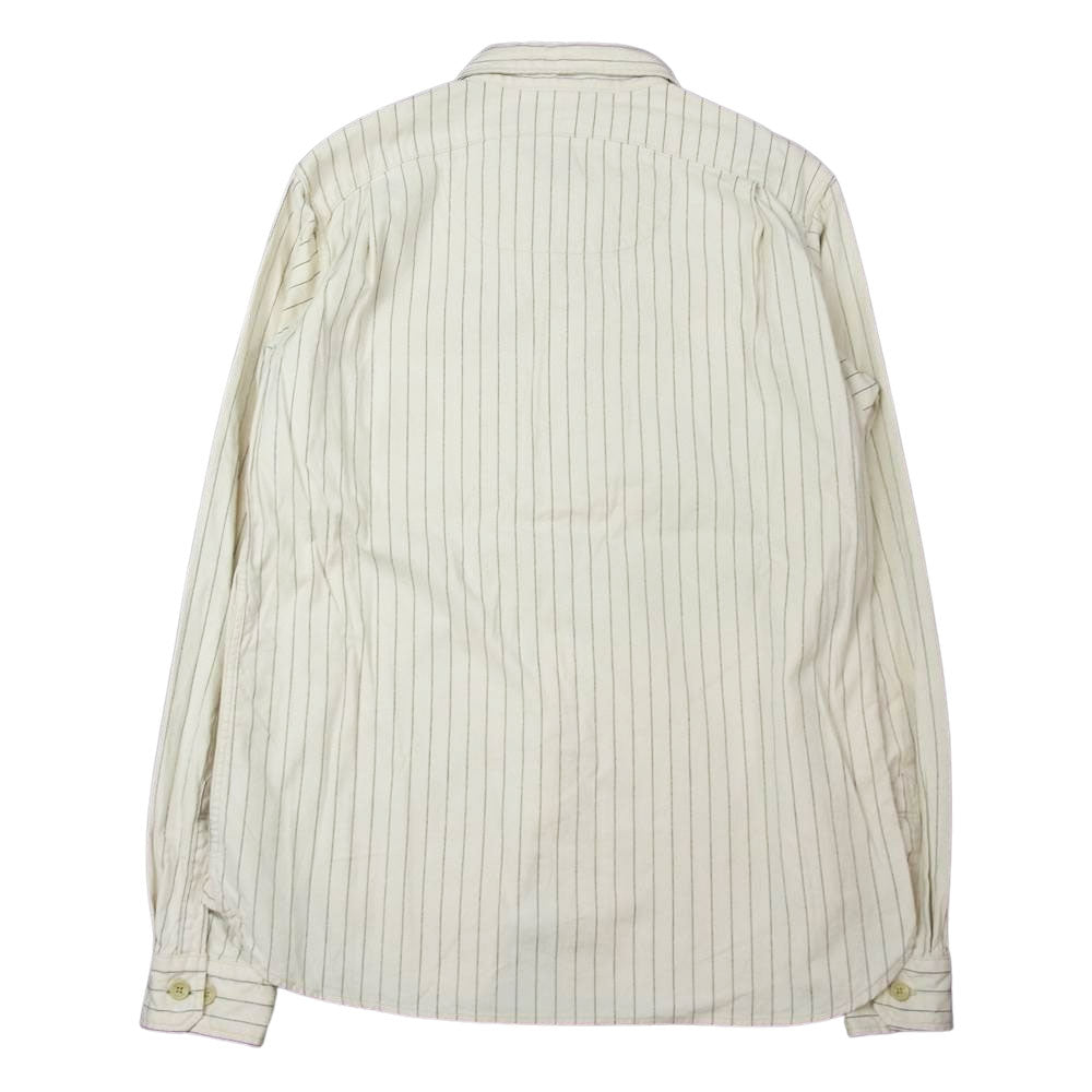 ORGUEIL オルゲイユ OR-5051A Striped Work Shirt ストライプ ワーク 長袖 シャツ ベージュ系 36【美品】【中古】