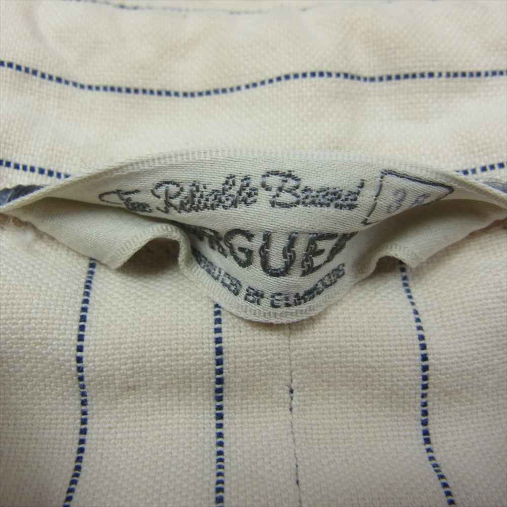 ORGUEIL オルゲイユ OR-5051A Striped Work Shirt ストライプ ワーク 長袖 シャツ ベージュ系 36【美品】【中古】